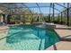 Beautiful screened-in pool with spa, landscaped surroundings and a view of nature at 16331 Burniston Dr, Tampa, FL 33647