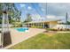 Backyard features refreshing pool, cozy lounge area, and lush landscaping at 306 Indian Rocks S Rd, Largo, FL 33770