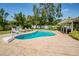 Refreshing pool surrounded by lounge seating and lush greenery in the backyard at 306 Indian Rocks S Rd, Largo, FL 33770