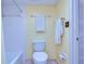 Bathroom features a shower/tub combo and neutral color palette at 1655 S Highland Ave # B110, Clearwater, FL 33756