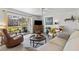 Spacious condo living room with a sliding glass door leading to a patio and comfortable seating arrangements at 3824 37Th S St # 65, St Petersburg, FL 33711