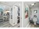 Elegant bathroom with modern fixtures, stylish decor, and a convenient storage closet at 5915 Sea Ranch Dr # 703, Hudson, FL 34667