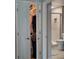 Open closet provides ample storage, complemented by a modern shower area at 6421 Banyan Blvd # 302, New Port Richey, FL 34652
