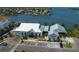 Aerial view of Finn's Dockside Bar & Grill restaurant with ample parking and a beachside setting at 1028 Apollo Beach Blvd # 13, Apollo Beach, FL 33572