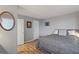 Bedroom with full bed and wood floor at 201 W Laurel St # 1006, Tampa, FL 33602