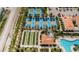 Aerial view of community amenities including pickleball, bocce ball, and pool at 5316 Stoic Vale Dr, Wimauma, FL 33598