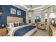 Serene main bedroom featuring a king-sized bed, bay windows, and en-suite bathroom at 8100 Moonbeam Ave, Sarasota, FL 34241
