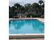 Community pool surrounded by mature landscaping and lounge chairs at 10346 Carrollwood Ln # 171, Tampa, FL 33618