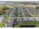 Neighborhood aerial view displays community homes with scenic ponds and lush landscaping at 17628 Breakaway St, Land O Lakes, FL 34638