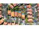 Aerial view of homes in an HOA with private pools and mature landscaping at 18934 Avenue Biarritz, Lutz, FL 33558