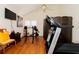 Bright home gym featuring hardwood floors and fitness equipment at 18934 Avenue Biarritz, Lutz, FL 33558