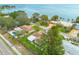 Scenic aerial view of the waterfront neighborhood showing the home's desirable location and mature trees at 6655 Colony S Dr, St Petersburg, FL 33705