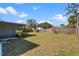 Spacious fenced backyard with lawn, landscaping, and a shed at 6681 32Nd N Ave, St Petersburg, FL 33710