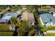 Birds-eye view of a single-story home showcasing a fenced backyard with trees, and the surrounding neighborhood at 1826 Nevada Ne Ave, St Petersburg, FL 33703