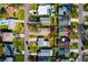 Aerial image featuring a residential neighborhood, showcasing charming homes and tree-lined streets at 1826 Nevada Ne Ave, St Petersburg, FL 33703