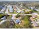 Aerial view of houses in a neighborhood surrounded by lush trees at 3373 Brodie Way, Palm Harbor, FL 34684