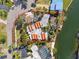 Beautiful aerial view of the property with a red outline, highlighting its location on the water at 4811 Paradise S Way, St Petersburg, FL 33705