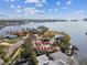 Panoramic aerial view showcasing the home's waterfront location and serene neighborhood setting at 4811 Paradise S Way, St Petersburg, FL 33705