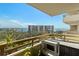 Balcony boasts scenic views of the water and neighboring buildings, creating a serene outdoor living space at 5701 Mariner St # 606, Tampa, FL 33609