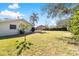 Large backyard with a healthy lawn, young trees, and a distant hammock at 10222 95Th St, Seminole, FL 33777