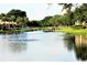 Picturesque view of a pond with a pedestrian bridge surrounded by trees and green lawns at 10265 Gandy N Blvd # 1806, St Petersburg, FL 33702