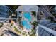 Aerial view of the resort-style amenities including swimming pools and sunbathing area at 449 S 12Th St # 1105, Tampa, FL 33602