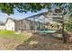 A screened-in pool area with a clean pool, with a view of the trees at 4504 Grainary Ave, Tampa, FL 33624