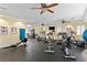 Well-equipped fitness center with modern machines, ceiling fans, and ample space for a complete workout at 4993 Bacopa S Ln # 304, St Petersburg, FL 33715