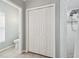 Bright bathroom showcasing a walk-in shower and closet with a toilet at 2509 Estancia Blvd, Clearwater, FL 33761