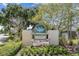 Brookfield deed-restricted community sign surrounded by well-manicured landscaping at 2509 Estancia Blvd, Clearwater, FL 33761