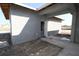 Covered patio area under construction, leading to an open doorway at 28784 Rambutan Dr, Wesley Chapel, FL 33543