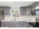 Close up of kitchen cabinets and counters, stainless steel appliances, and sink at 306 Midwood Dr, Plant City, FL 33566