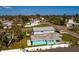 A vibrant neighborhood with a turquoise home and a fenced-in backyard and a black pickup truck at 3774 Arkansas Ne Ave, St Petersburg, FL 33703