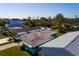 Aerial view of house with grey roof next to turquoise house with screened in porch at 3774 Arkansas Ne Ave, St Petersburg, FL 33703