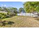 Spacious backyard with mature trees and a privacy fence at 4408 W Lackland Pl, Tampa, FL 33616