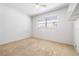 This bedroom features a large window, neutral walls, and carpet at 4408 W Lackland Pl, Tampa, FL 33616