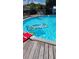 Backyard pool, perfect for relaxation and recreation, features clear blue water and a sun deck at 5410 Tangerine Dr, Zephyrhills, FL 33542