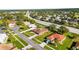 Wide aerial shot showing the home's location in a quiet residential neighborhood at 13481 Pullman Dr, Spring Hill, FL 34609