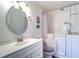 Clean bathroom with walk-in tub, offering safety and accessibility with a bright, fresh aesthetic at 1411 Water View W Dr, Largo, FL 33771