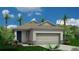 Charming single-story home with an attached two-car garage and tropical landscaping at 14466 Pioneer Ridge Dr, Hudson, FL 34667