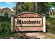 A photo of the Manchester community sign at the entrance at 2218 Mayfield Palms Ln # 323, Sun City Center, FL 33573