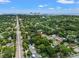 Aerial view showing proximity to downtown from the tree-lined neighborhood at 2835 Valencia S Way, St Petersburg, FL 33705