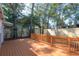 A wood deck with a railing borders a fenced-in backyard at 5502 N 9Th St, Tampa, FL 33604