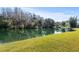 Beautiful backyard view of the lake surrounded by lush greenery at 14917 Barby Ave, Tampa, FL 33625