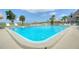 Community pool with lounge chairs and views of the surrounding greenery at 423 Windrush Bay Dr, Tarpon Springs, FL 34689