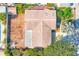 An aerial shot featuring the roof of the house and the expansive backyard at 4606 W Oakellar Ave, Tampa, FL 33611