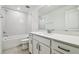 Clean bathroom featuring a bath tub and a large mirror over the vanity at 13729 Evergreen Valley Dr, Riverview, FL 33578