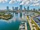 Stunning aerial view of the harbor in St. Petersburg, Florida, with boats and city skyline at 605 12Th N Ave, St Petersburg, FL 33701