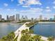 Scenic aerial view showcasing the waterfront walkway and downtown skyline at 605 12Th N Ave, St Petersburg, FL 33701