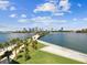 Expansive aerial view of the waterfront, walkway, and downtown skyline on a clear day at 605 12Th N Ave, St Petersburg, FL 33701